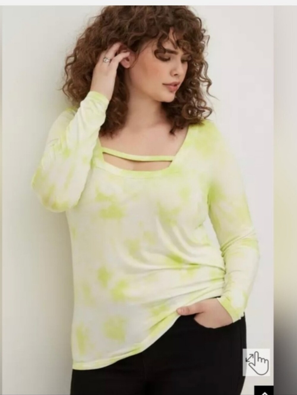 Lovesick Lime Green Tie-Dye Long Sleeve Top